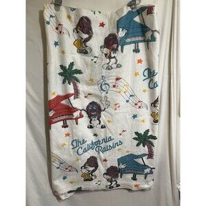 Vintage 80s/90s California Raisins Blanket  Cartoon Beach Bedroom Cartoon S11
